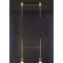 Long led chandelier Italian design pendant lamp Black Rose Gold Kitchen bar restaurant Dining room Iron tube chandelier - Gustobene