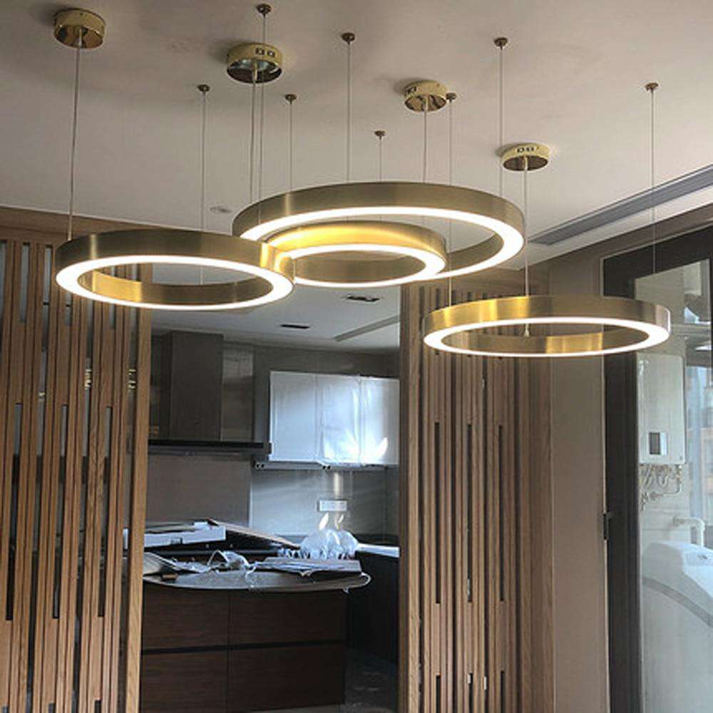 Italian design Chandelier lamp Hotel Project Living room Large Ring Chandelier Indoor home art deco rose gold chandelier - Gustobene