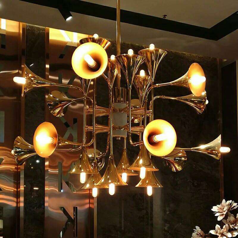 Delightfull Botti Flared Trumpet lamp Rose Gold Chandelier italian design 12/16/24 head Kitchen Island  suspension lamp - Gustobene
