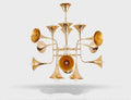 Delightfull Botti Flared Trumpet lamp Rose Gold Chandelier italian design 12/16/24 head Kitchen Island  suspension lamp - Gustobene