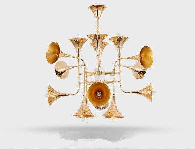 Delightfull Botti Flared Trumpet lamp Rose Gold Chandelier italian design 12/16/24 head Kitchen Island  suspension lamp - Gustobene
