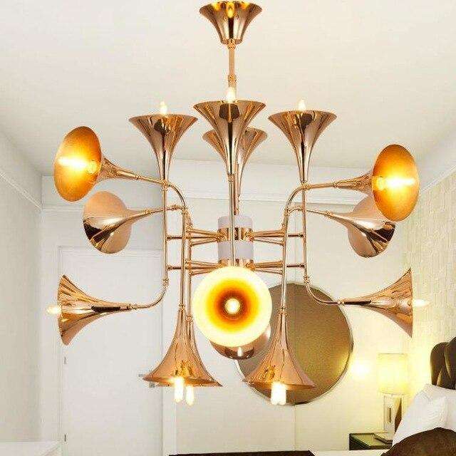 Delightfull Botti Flared Trumpet lamp Rose Gold Chandelier italian design 12/16/24 head Kitchen Island  suspension lamp - Gustobene