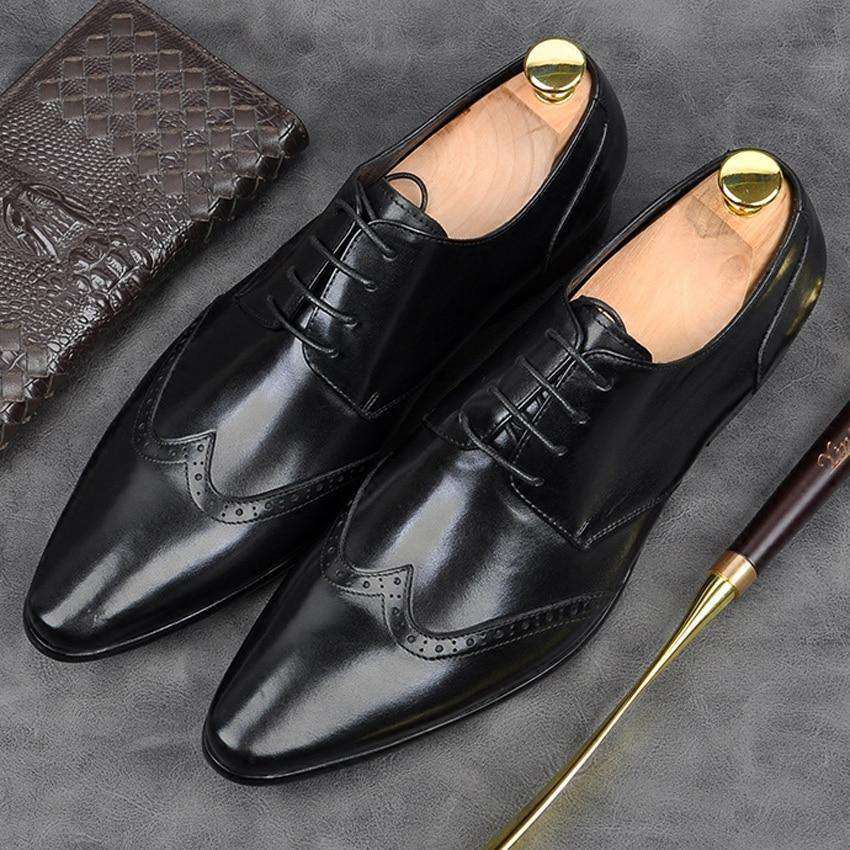 Genuine Italian Design Leather Party Shoes - Gustobene