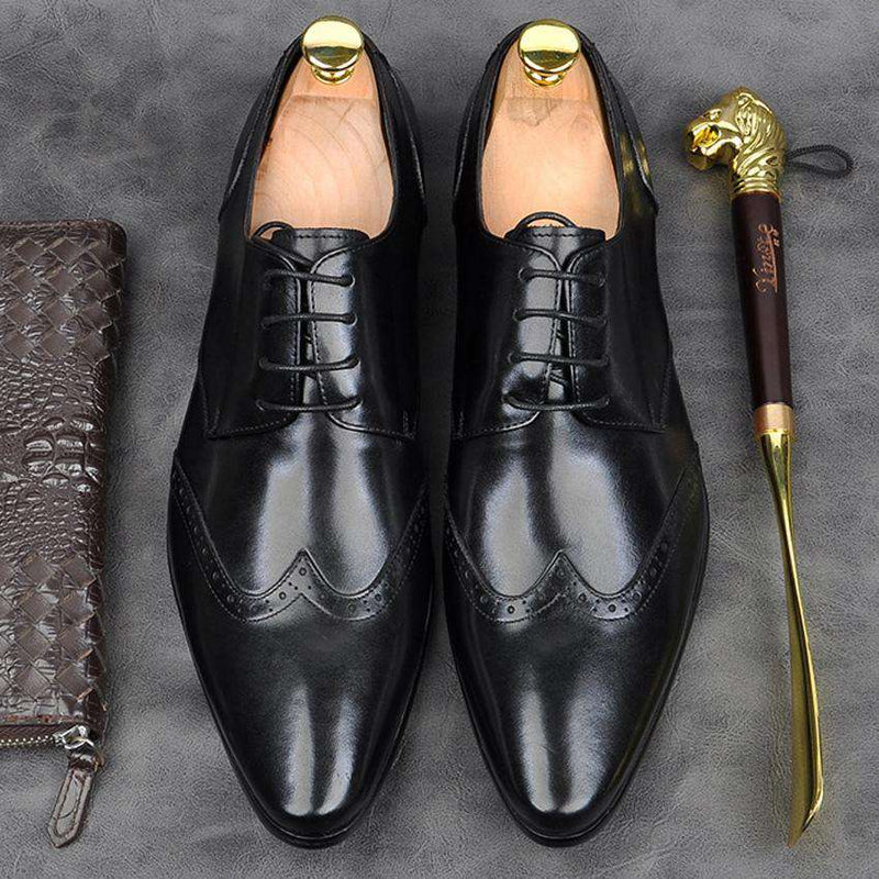 Genuine Italian Design Leather Party Shoes - Gustobene