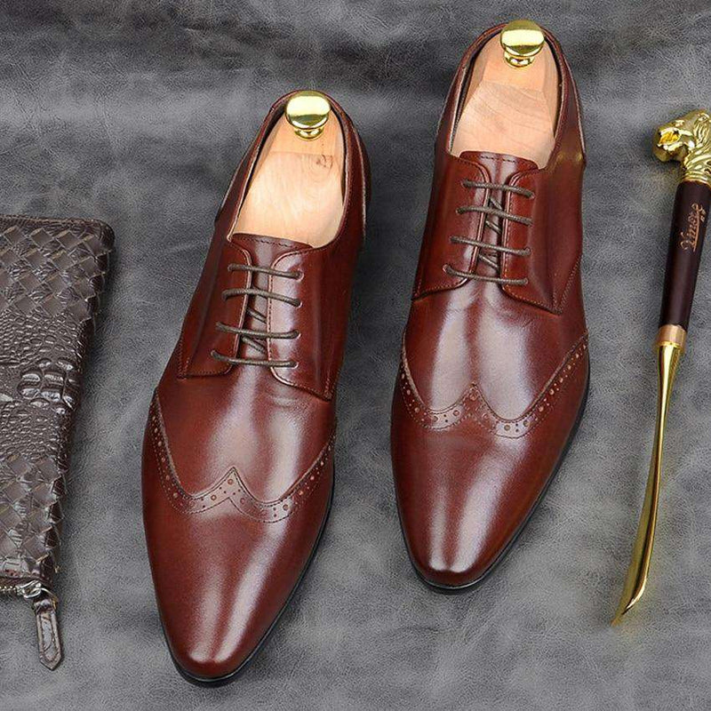 Genuine Italian Design Leather Party Shoes - Gustobene