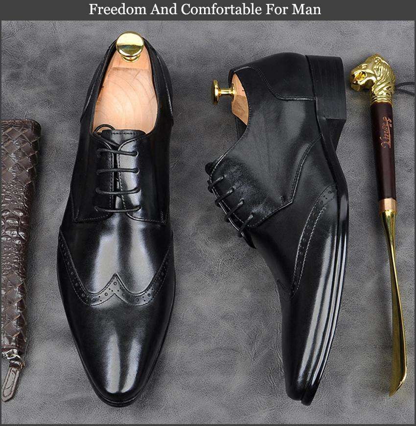 Genuine Italian Design Leather Party Shoes - Gustobene