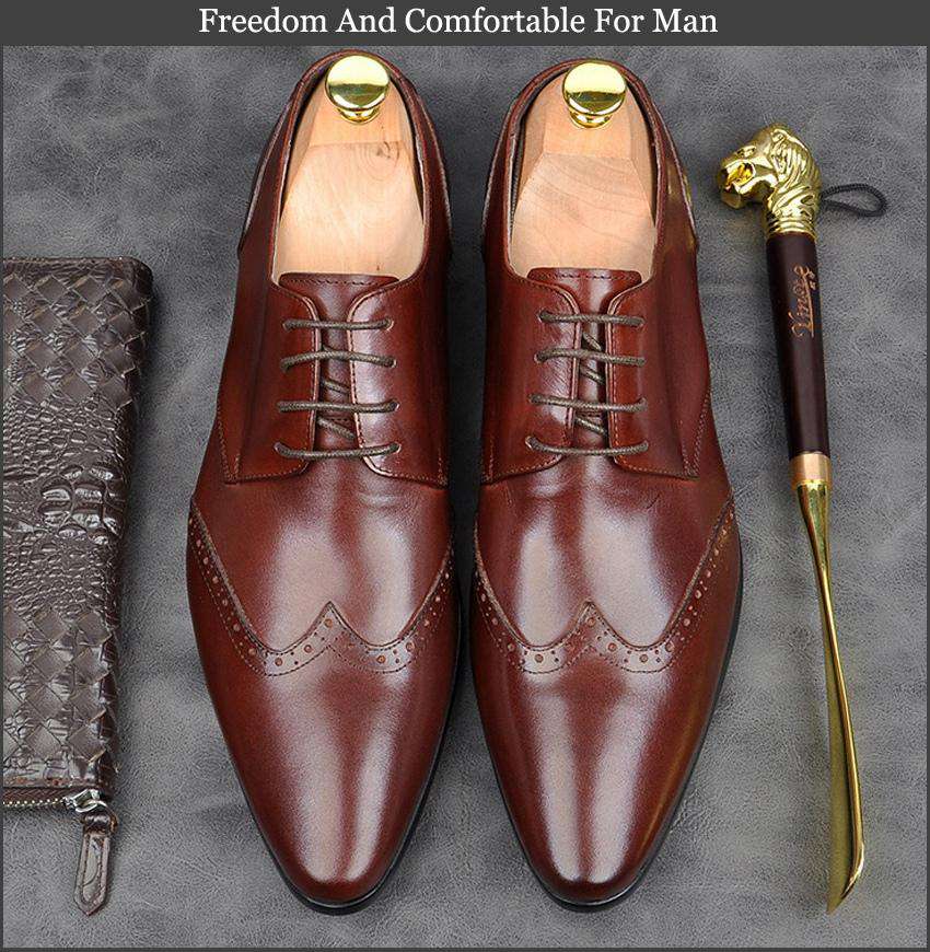 Genuine Italian Design Leather Party Shoes - Gustobene