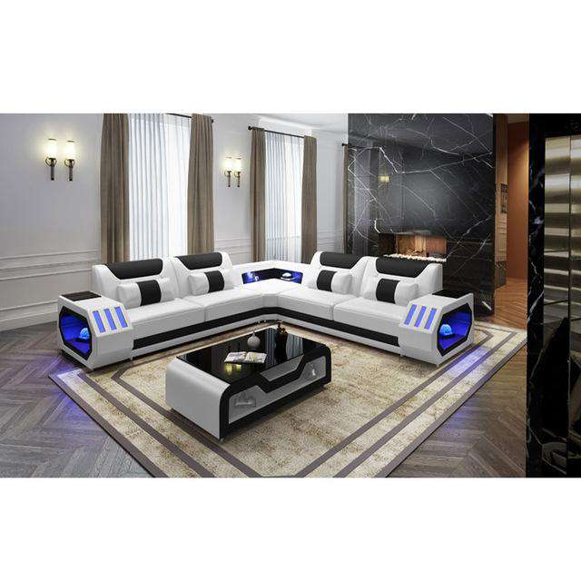 LED lights modern sofa set - Gustobene