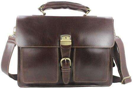 Fashion High Class Italian genuine leather briefcase Men's leather laptop briefcase tote Messenger bag handbag free shipping - Gustobene