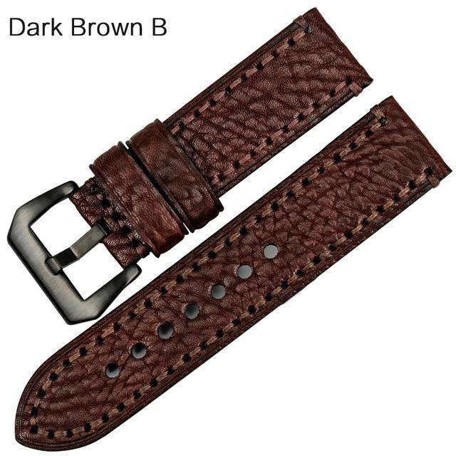 MAIKES New fashion watch accessories 20 22 24 26mm Italian leather watchbands red watch strap for Panerai watch band bracelet