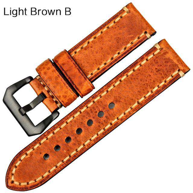 MAIKES New fashion watch accessories 20 22 24 26mm Italian leather watchbands red watch strap for Panerai watch band bracelet