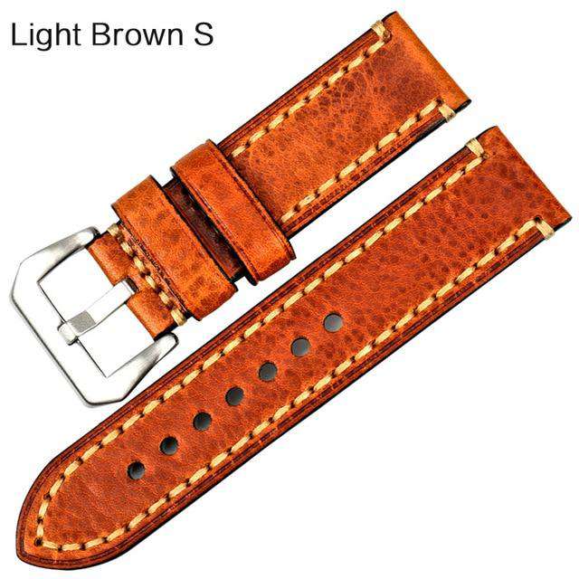MAIKES New fashion watch accessories 20 22 24 26mm Italian leather watchbands red watch strap for Panerai watch band bracelet