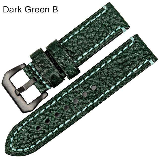 MAIKES New fashion watch accessories 20 22 24 26mm Italian leather watchbands red watch strap for Panerai watch band bracelet