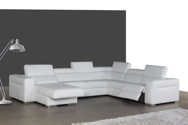 top graded italian genuine leather sofa sectional living room sofa home furniture big size reliner functional headrest U shape - Gustobene