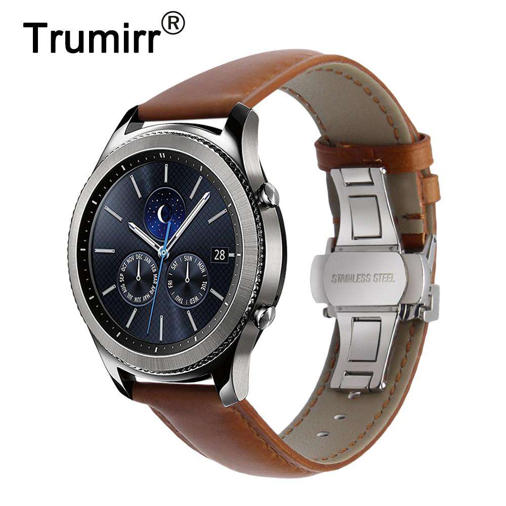 Italian Genuine Leather Watchband Quick Release Strap for Samsung Gear S3 Classic Frontier Gear 2 Neo Live Watch Band Wrist Belt - Gustobene