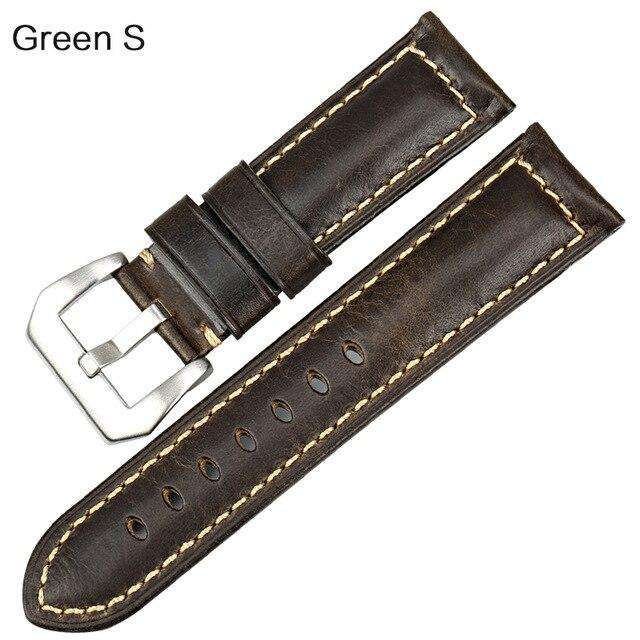 MAIKES Vintage red Italian cow leather watch strap 20mm 22mm 24mm 26mm watch accessories bracelet watchbands for Panerai band