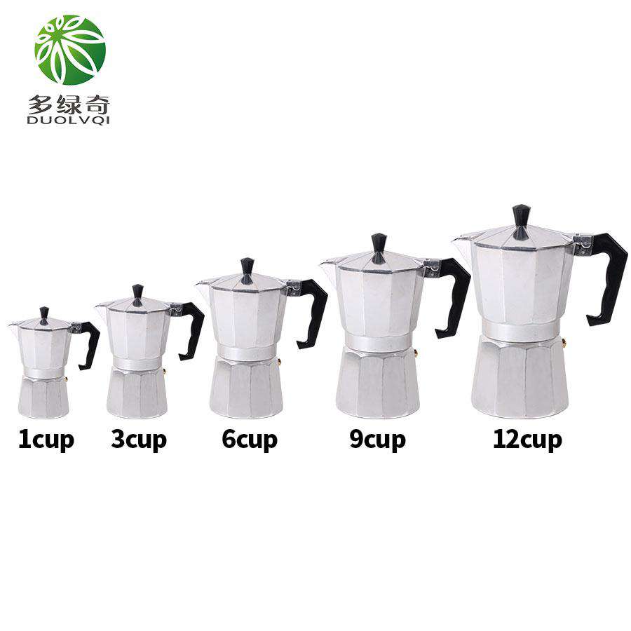 DUOLVQI 1/3/6/9/12cup Stovetop Moka Coffee Maker Italian Top Moka Espresso Cafetera Expresso Percolator Cafe Coffee Pot - Gustobene