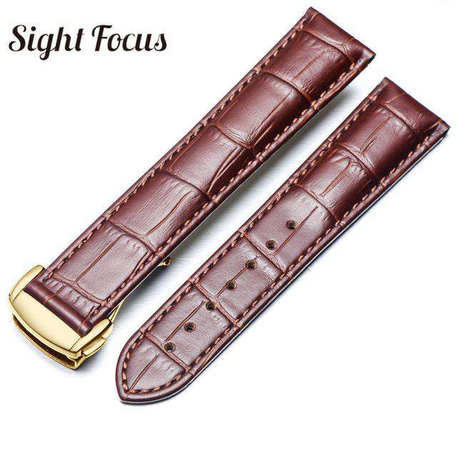 Italian Calfskin Leather Watch Straps for Omega Watch Seamaster Speedmaster De Ville Band 19mm 20mm 21mm Watch Belt Men Bracelet - Gustobene