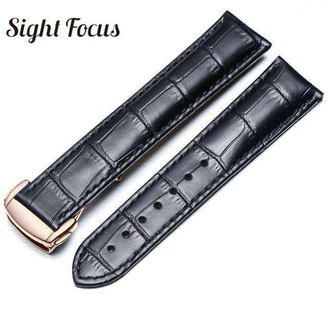 Italian Calfskin Leather Watch Straps for Omega Watch Seamaster Speedmaster De Ville Band 19mm 20mm 21mm Watch Belt Men Bracelet - Gustobene