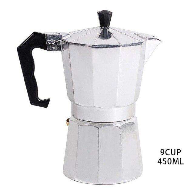 AIHOME Italian Type Octagonal Household Aluminum Espresso Percolator Maker Coffee Heating Filter Pot Hand Punch Coffee Pot - Gustobene