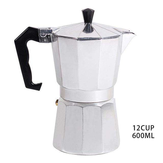 AIHOME Italian Type Octagonal Household Aluminum Espresso Percolator Maker Coffee Heating Filter Pot Hand Punch Coffee Pot - Gustobene