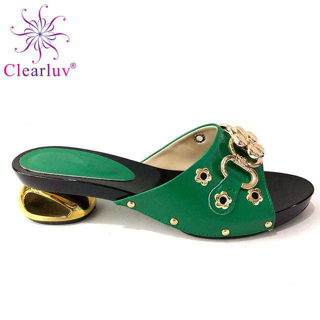 Italian Nigerian Party Shoes Without Bag Set Royal Blue Fashion Slipper Wedding African Shoes Not Matching Bag Set Women Shoes - Gustobene