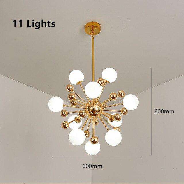 Globe chandelier Lighting Kitchen Restaurant golden chandelier plexiglass acrylic molecule sputnik lamp italian chandelier - Gustobene