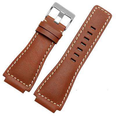 MERJUST 33*24mm Convex End Italian Soft Calfskin Leather Watch Strap For Bell Series BR01 BR03 Watchband Bracelet Belt Ross