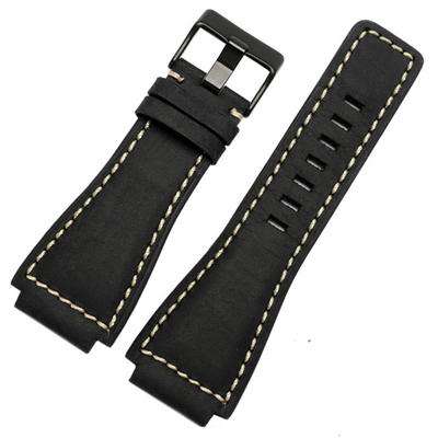 MERJUST 33*24mm Convex End Italian Soft Calfskin Leather Watch Strap For Bell Series BR01 BR03 Watchband Bracelet Belt Ross