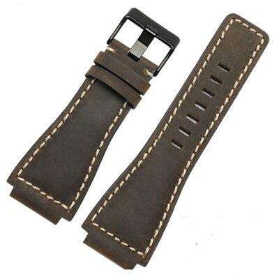 MERJUST 33*24mm Convex End Italian Soft Calfskin Leather Watch Strap For Bell Series BR01 BR03 Watchband Bracelet Belt Ross
