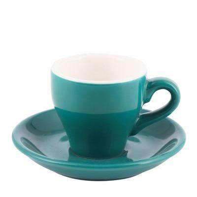 100cc Colour Macaron Espresso Black Italian Coffee Cup And Saucer Sets Demitasse Tasse Cafe Xicara Cappuccino Mug Koffie Kopjes - Gustobene