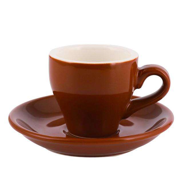 100cc Colour Macaron Espresso Black Italian Coffee Cup And Saucer Sets Demitasse Tasse Cafe Xicara Cappuccino Mug Koffie Kopjes - Gustobene